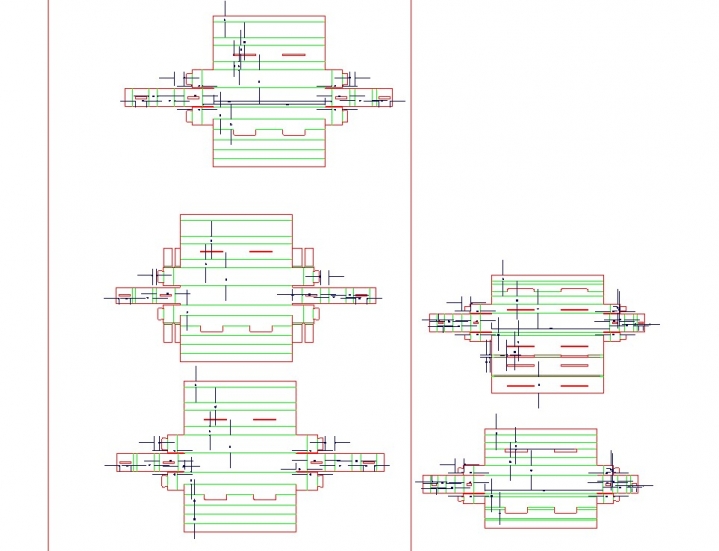 分享一组液晶电视内缓冲结构设计DXF源文件